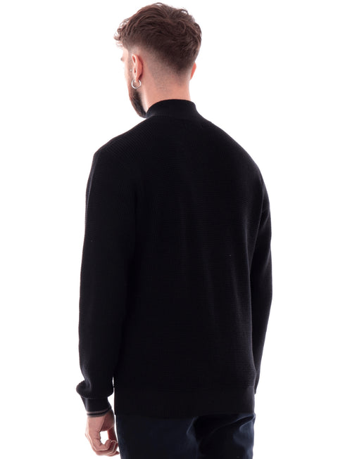 Fred Perry Maglia Maglione Fred Perry da uomo full zip Waffle Stitch K8557 S  - Francavilla Moda